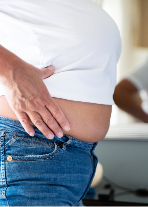 a person holding their stomach